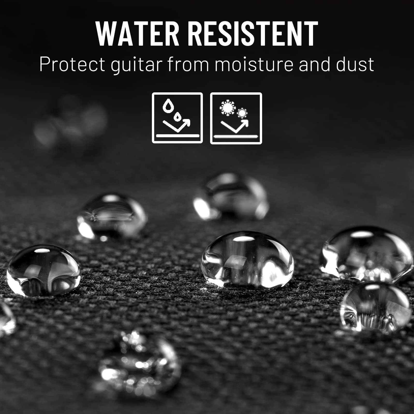 CAHAYA CY0291 Gitarrenkoffer für Akustikgitarren, wasserdicht, doppelt verstellbarer Schultergurt, 0,9 cm dicke Polsterung für 101,6 cm, 106,7 cm, Akustikgitarren, wasserdicht, doppelt verstellbarer
