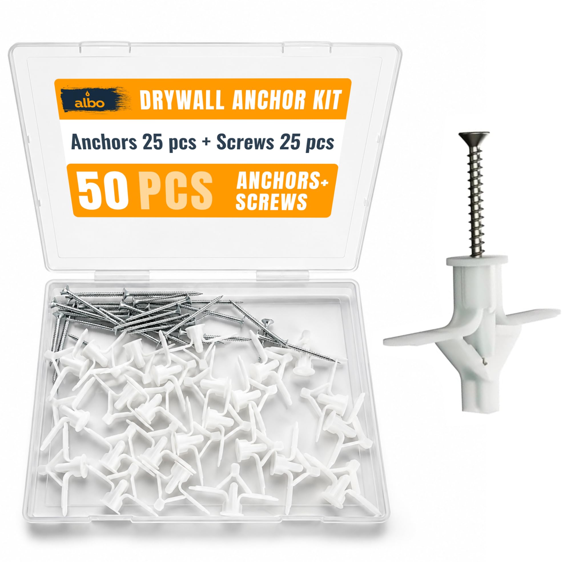 Drywall Anchors & Screws - 100 Pack -8
