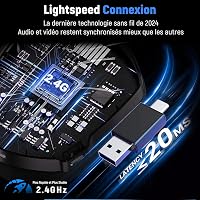 Tatybo Vezeték Nélküli Gamer Fejhallgató Mikrofonnal, 7.1 Surround Hangzás, 35 Órás Akkumulátor, 50mm Meghajtó, Légáteresztő Fülpárnák, PS5  3