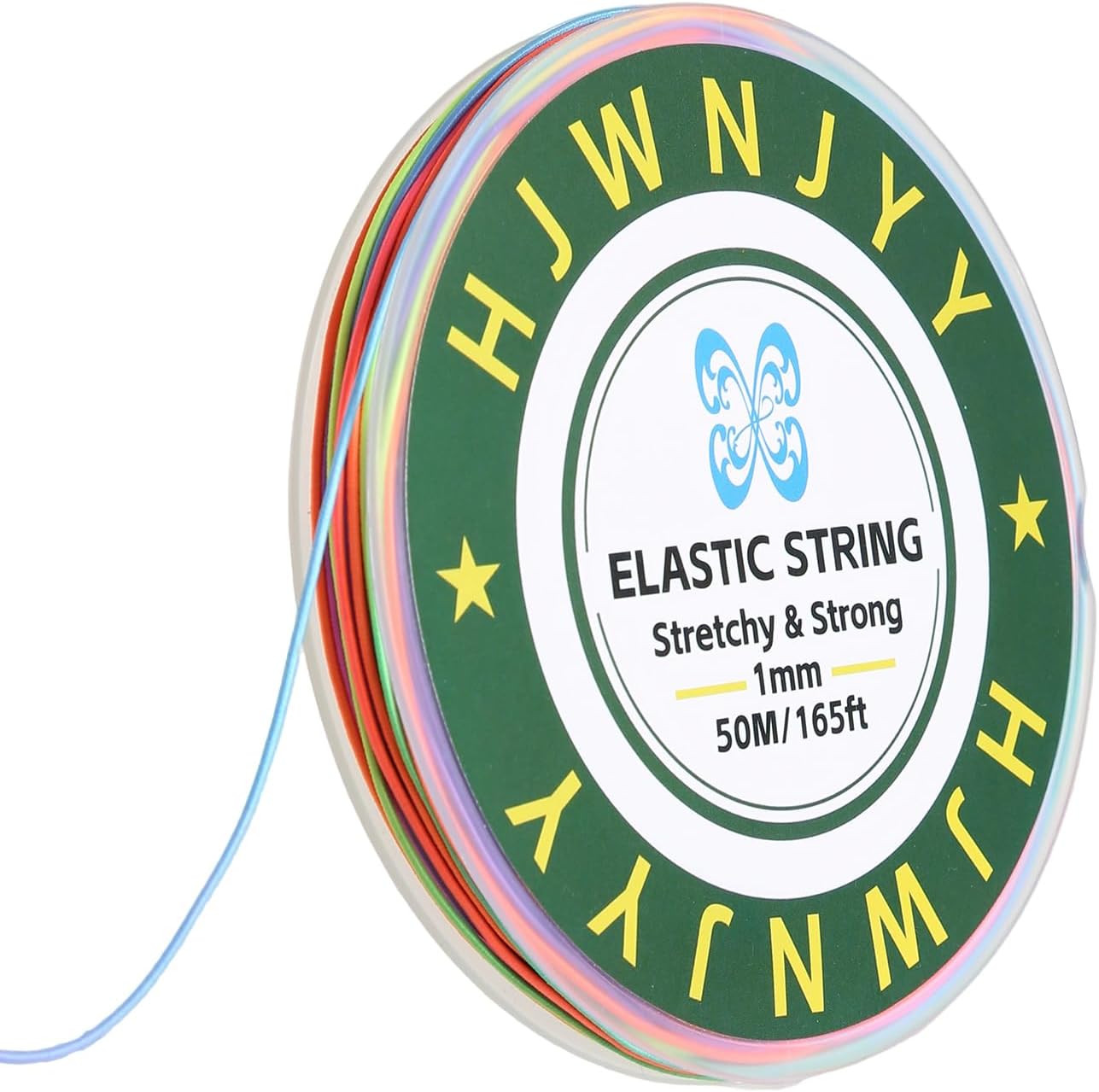 Stretchy Bracelet String,1 mm 165 Feet Sturdy Durable Elastic String Cord for Jewelry Making, Necklaces, Beading and Crafts (Rainbow)