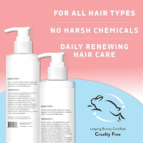 Miniatura 6 de Set de champú y acondicionador renovador - Tratamiento diario para eczema, caspa, dermatitis y más (8 onzas cada uno)