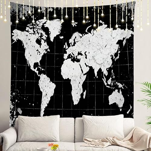 Miniatura 110 de Shrahala Tapiz de pared de acuarela desgastado, elegante pintura para colgar en la pared, tapiz grande decorativo de fibra de poliéster, dobladillo