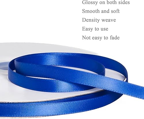 Vista 198 de Cinta de satén de poliéster de doble cara de color sólido, 1 pulgada de ancho, 100 yardas de largo, perfecta para bodas, envoltura de regalos, Oro