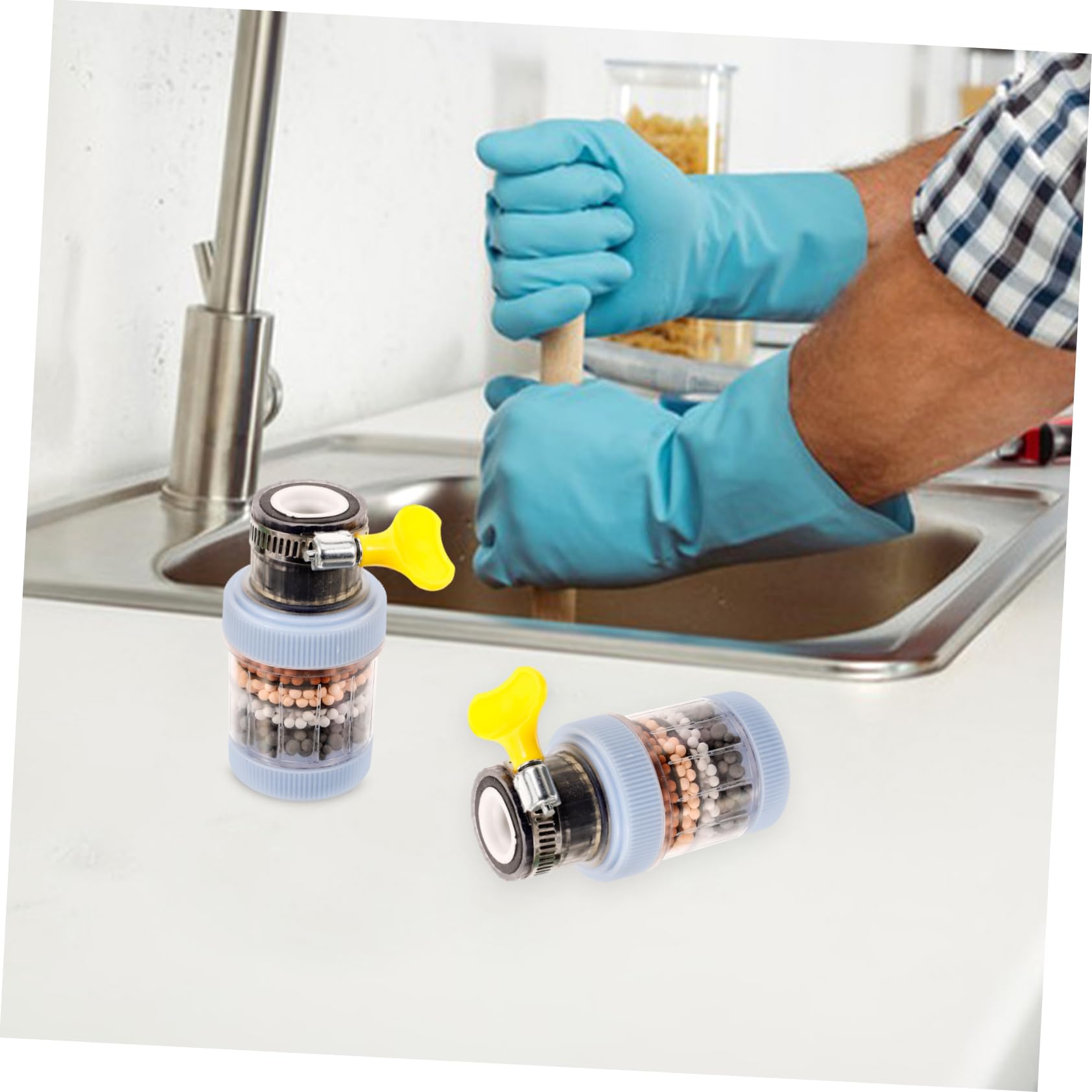 POPETPOP 4 Juegos Filtros de Agua de Cocina Purificador y Filtración de Agua Conjunto de Uso Doméstico Compatible con Fregaderos de Cocina y Antisalpicaduras