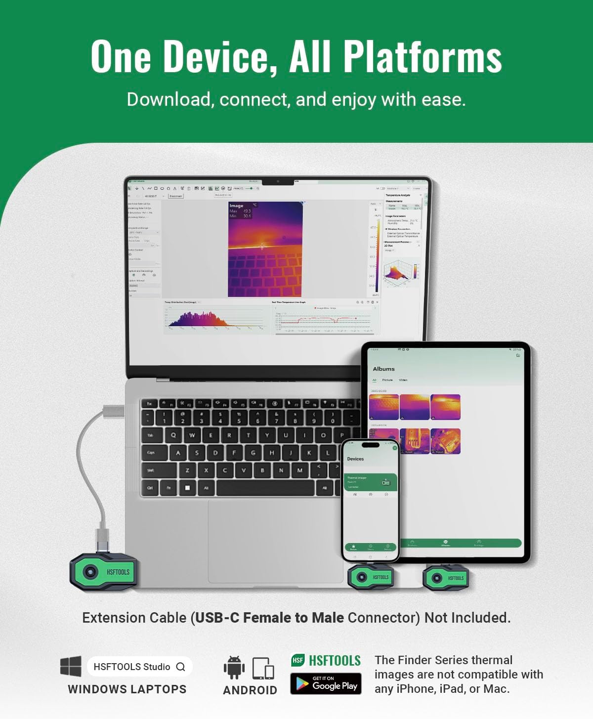 Finder S2 Thermal Camera Andriod,512x384 Super Resolution,256x192 IR Resolution Thermal Imaging Camera,Thermal Imager for Andriod Phones and Tablets,Carrying Case,USB-C(not for iPhone15/16)