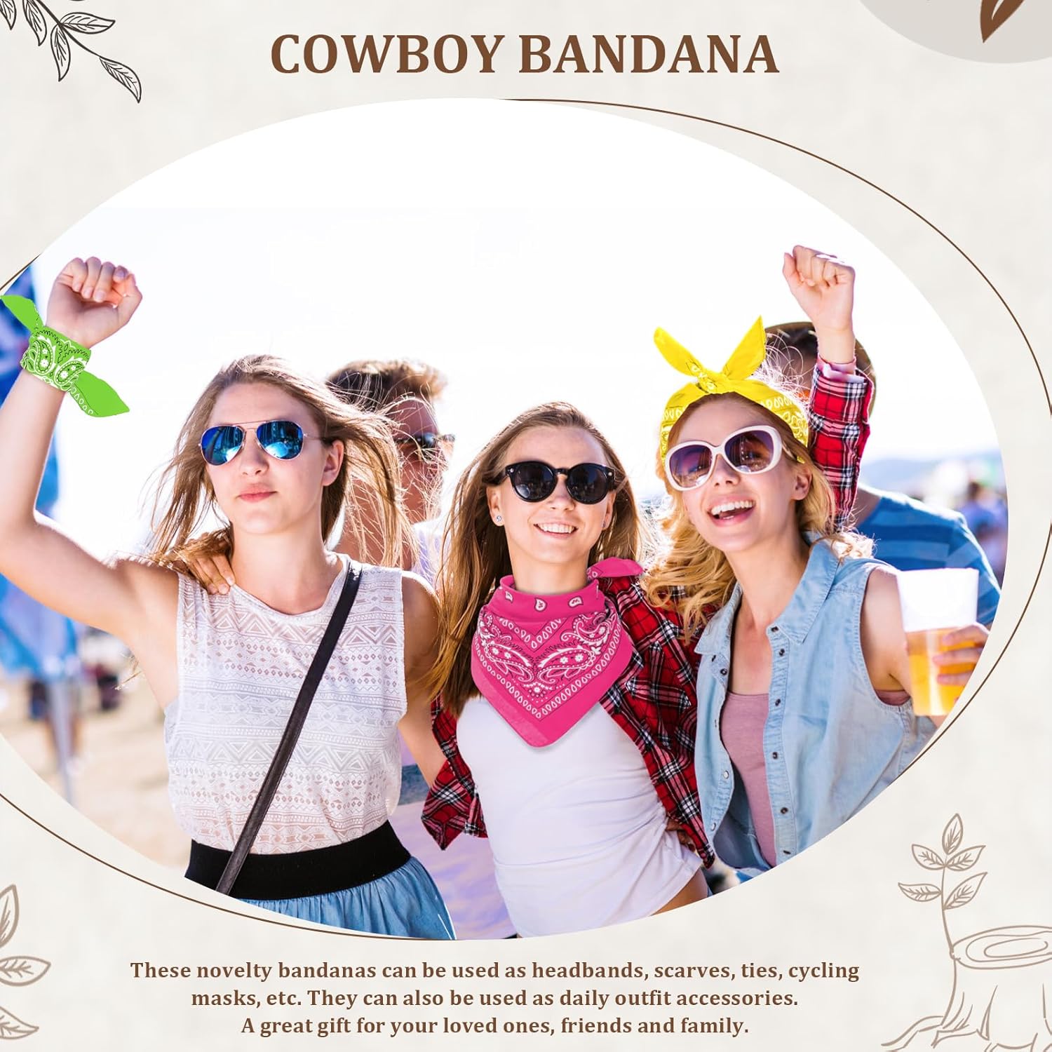 12 Pack Bandanas Unisex Paisley Cowboy Bandanas Bulk Multi Purpose Headband Scarf for Men Women Costume - Image 6