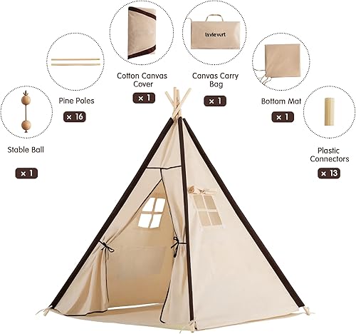 Miniatura 4 de Lavievert Tienda de campaña de tienda de campaña para niños, regalos con una alfombrilla inferior resistente al agua para niñasniños, jugar en