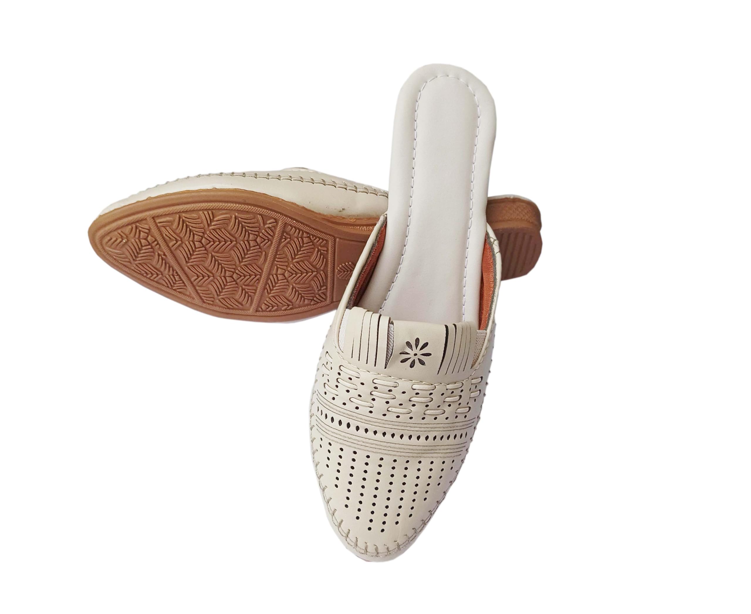 AR Jaipuri Flats Slip On Backless Loafers Womens Slides Shoes Office Mules Slippers| Casual Flats for All Day Comfort | Flat Fashion Sandals for Girls.-image-21