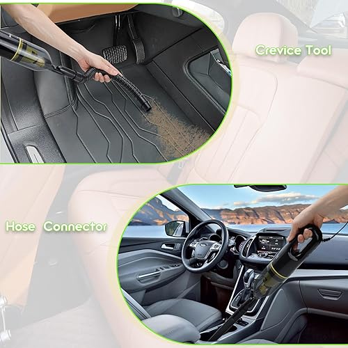 Miniatura 2 de Aspiradora de mano portátil, aspiradora de mano pequeña, potente succión, cable de 13.5 pies, eliminador de polvo de mano con herramienta para