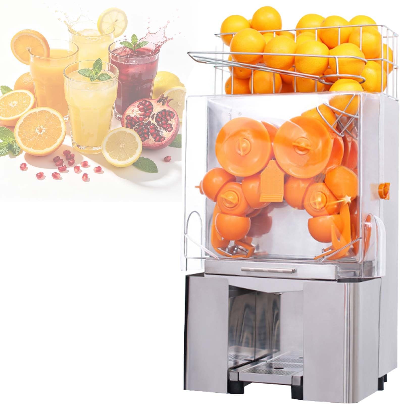 Exprimidor Eléctrico Comercial De Cítricos De 120 W. Procesa 30 Naranjas Por Minuto. Frutas De 40 A 80 Mm De Diámetro. Pelado Y Filtrado Automáticos. Para Limones Y Granadas