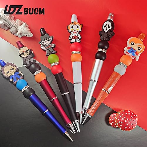 Miniatura 3 de 11 bolígrafos de rol de película de terror, novedosos bolígrafos de terror espeluznantes de Halloween para la escuela, suministros de oficina con