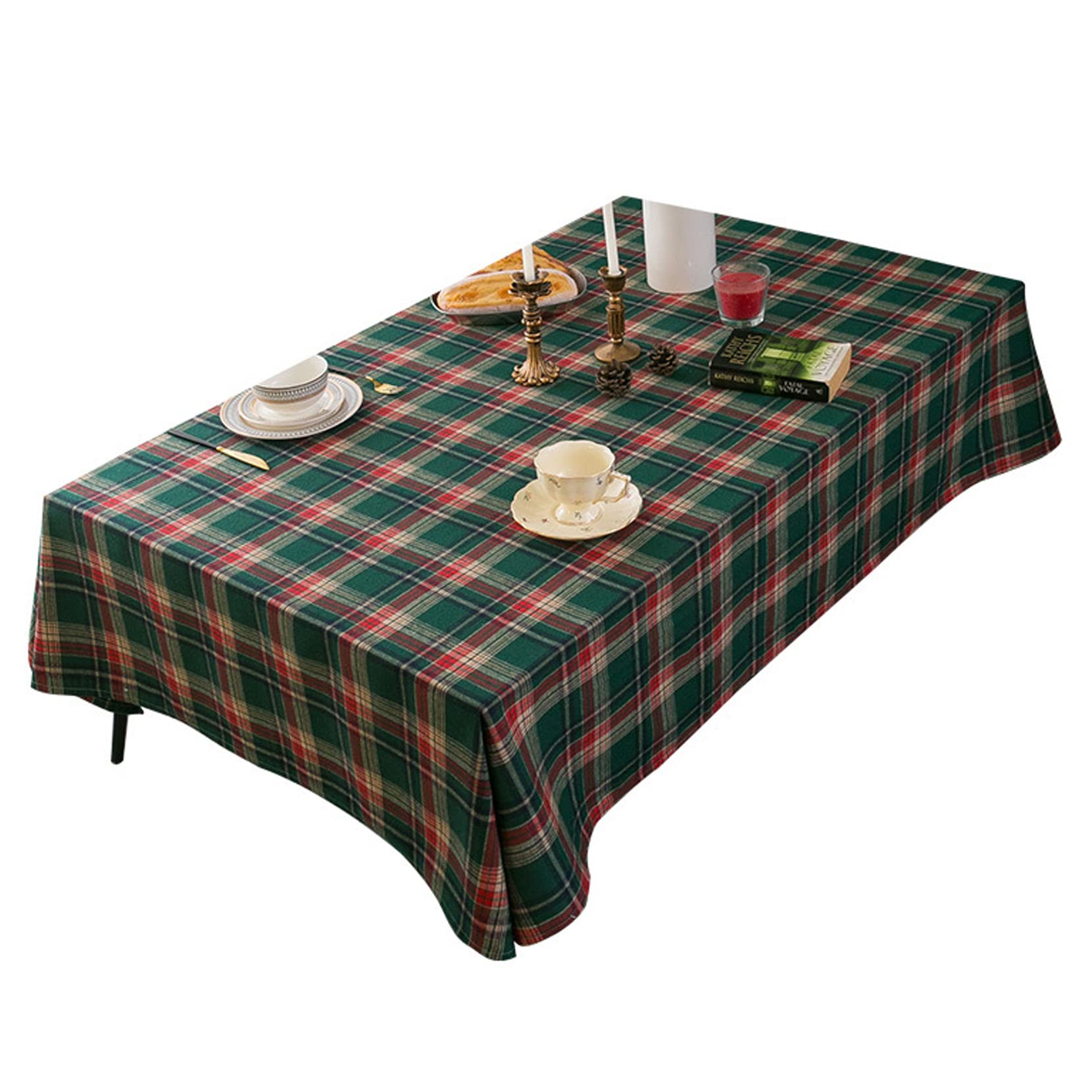 Mantel rectangular impermeable, de poliéster resistente a las manchas, para comedor, cocina, decoración de fiestas, 47.24 x 63 pulgadas, fácil cuidado y duradero