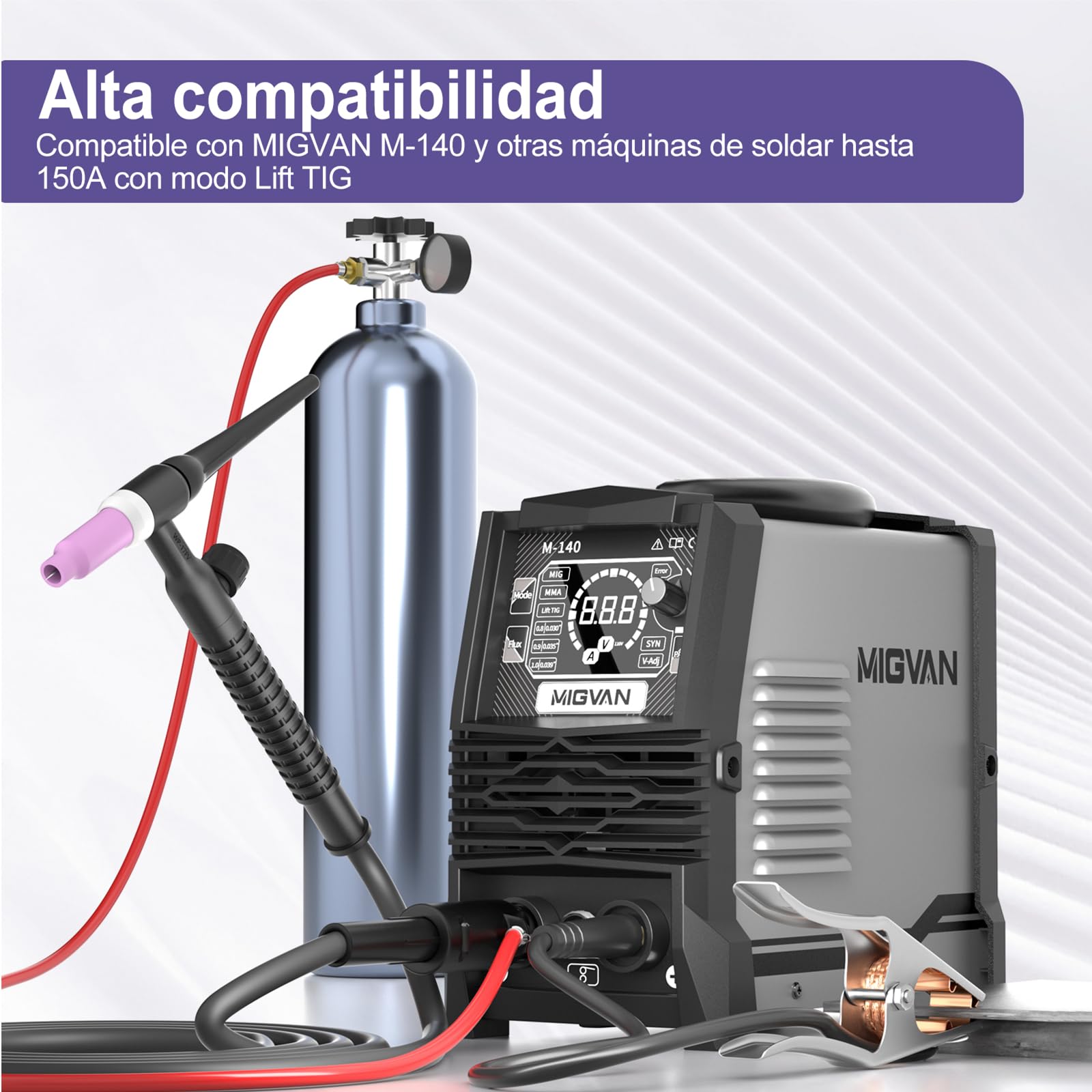 Antorcha TIG de soldadura WP-17FV, refrigerada por aire, antorcha Lift-TIG 150A con paquete de manguera de 4m, compatible con soldadores M-140S/M-180, antorcha TIG argón universal
