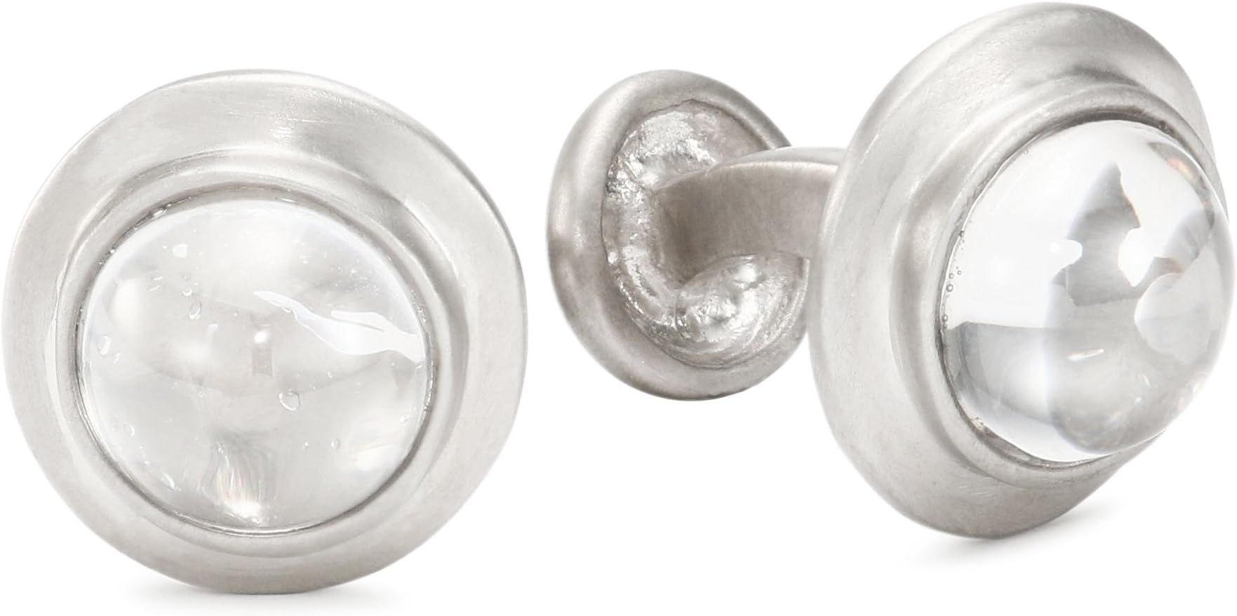 ROTENIER Created White Topaz Globe Cufflinks Set