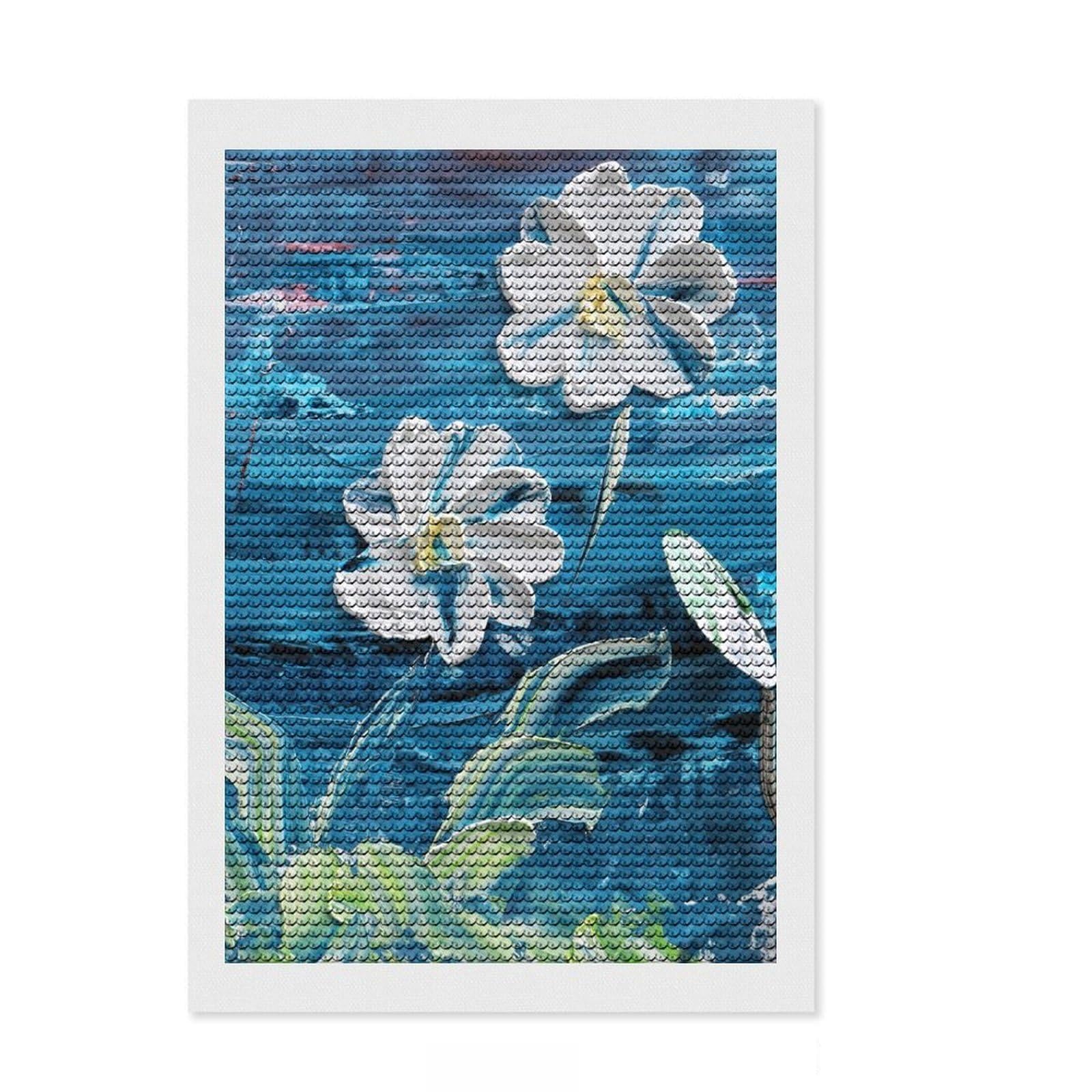 Junmoney Wildflower Field in Bloom Round Drill Diamond Painting 8"x12", Easy to Follow Symbols, with Tool Kit, Aesthetic Room Decor, Birthday Gift