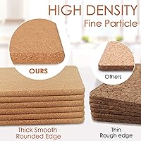 Vista 20 de Cork Hot Pads for Kitchen,4 Pack High Density Thick CorkTrivets for Hot Dishes 8" Heat Resistant Large Cork-Coasters Placemats for Table, Kitchen