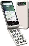 Doro - Aurora A20 Flip Smartphone - Téléphone portable senior - Facile à utiliser - Bouton d'assistance avec GPS Lieu - Compatible avec les aides auditives - USB Câble inclus - Graphite