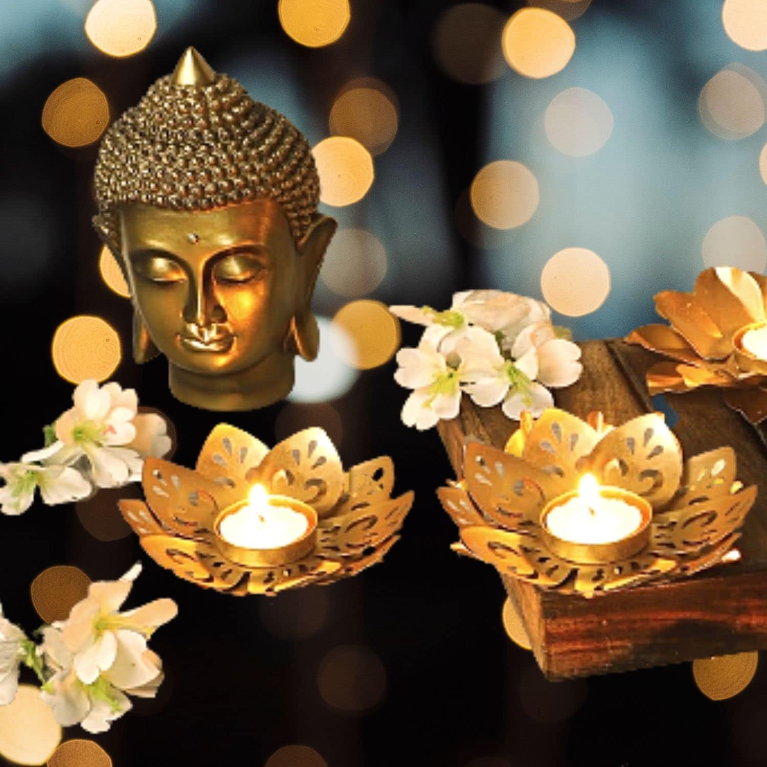 Buy Ikea Metal Tealight Holder, Gold, ( Pack Of 1 ) Online at Low