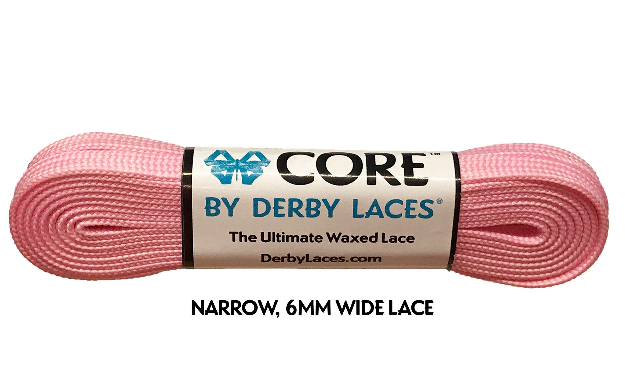 Derby LacesCORE Narrow 6mm Waxed Lace for Figure Skates, Roller Skates, Boots, and Regular Shoes