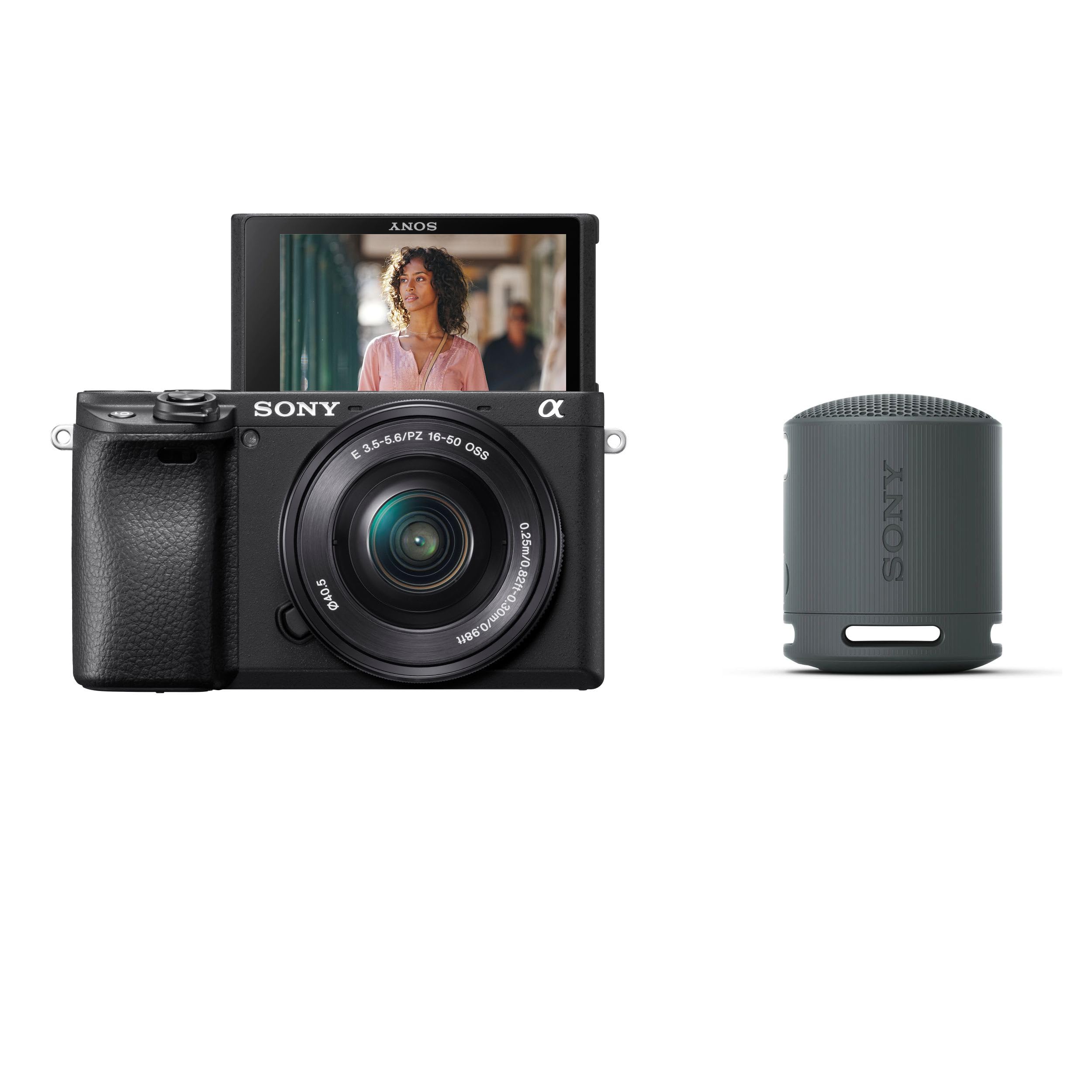 Sony Alpha 6400L APS-C Camera (16-50mm Lens) with Wireless Bluetooth Speaker (SRS-XB100) | 24.2MP | Real-Time Eye Auto Focus |4K Vlogging Camera | Tiltable LCD - Black (B0DGG6LJ7L) Amazon Price History, Amazon Price Tracker