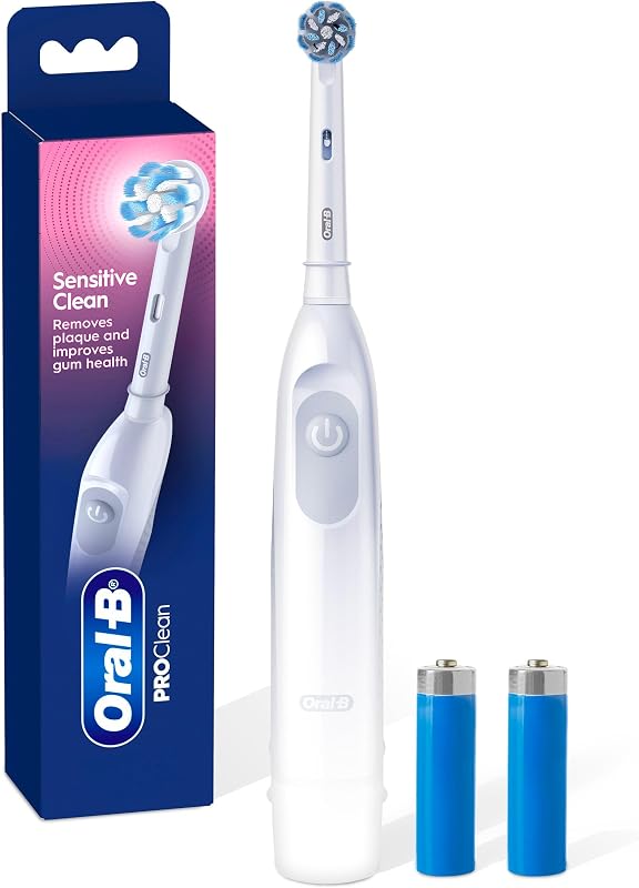 Cuidado de encías Pro 100, cepillo de dientes con pilas, blanco (NUEVO modelo)