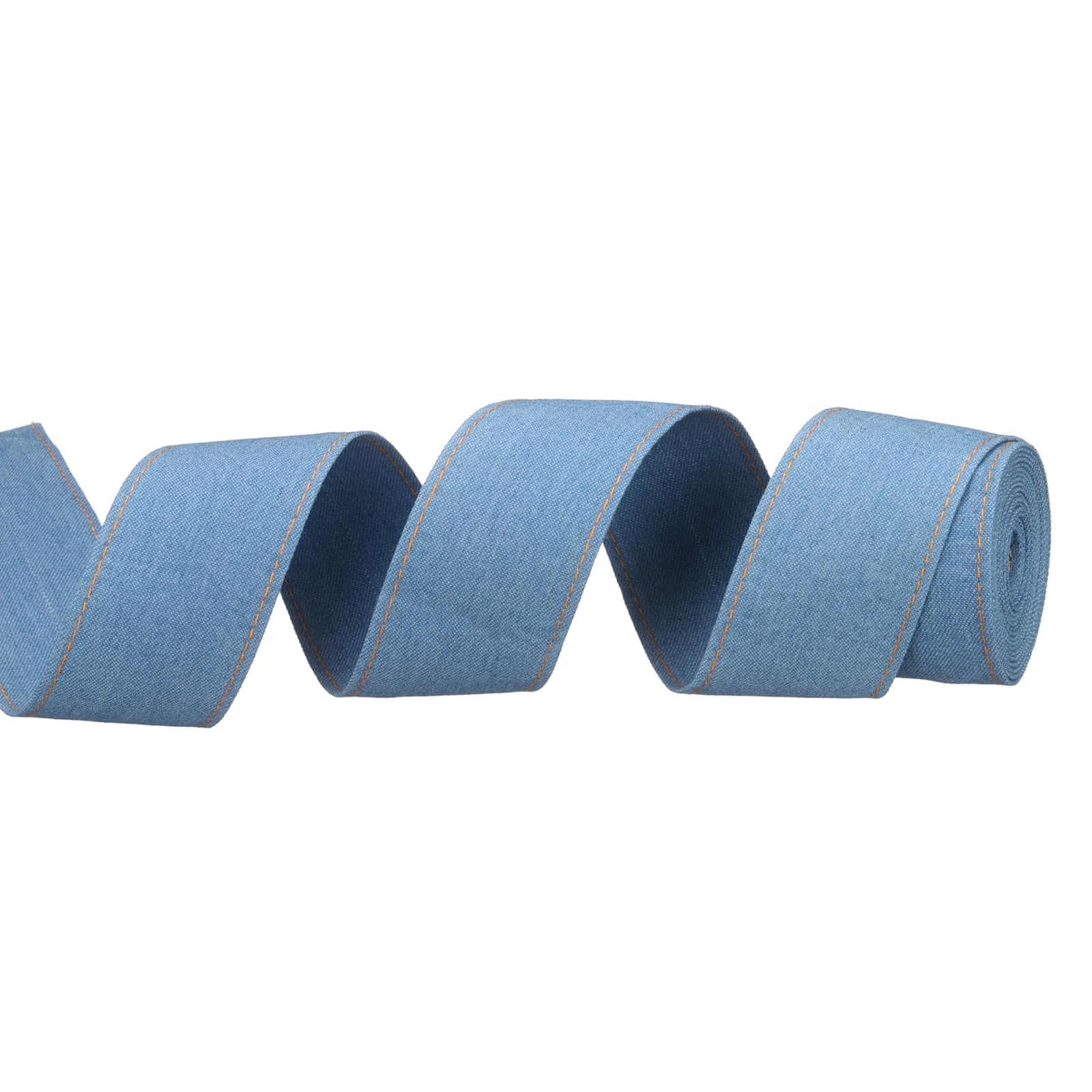 PATIKIL 2" Denim Ribbon, 1 Roll 3 Yard Layering Jean Fabric Craft Strip for Bow DIY Making Hair Clip Garment Sewing Decorations, Blue โ image 1