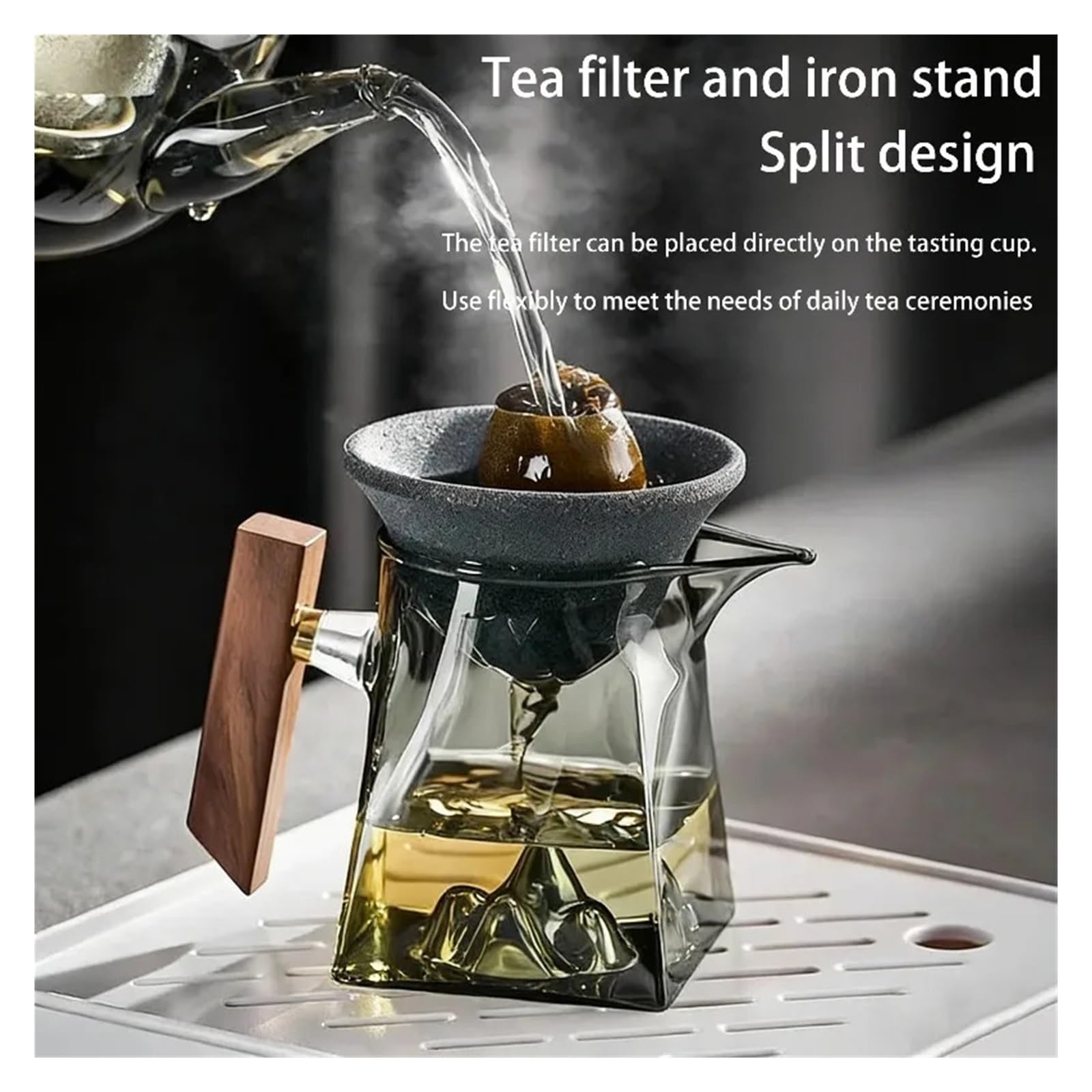 Teesieb aus Keramik Keramik-Teesieb, multifunktionaler Kaffeefilterbecher, mikroporös, wiederverwendbar, Keramikfilter for Aufbrühen von Tee und Kaffee für Familie und Büro(Two-piece set-1pcs)