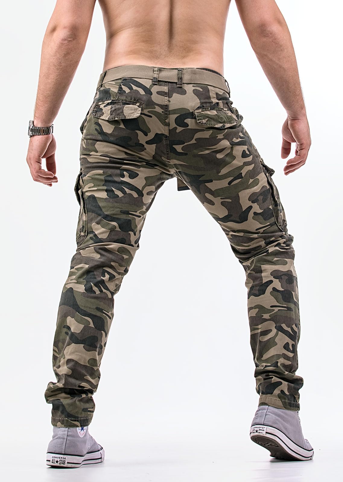 Instinct I Pantaloni Cargo Uomo Tattici Militari Mimetici con Tasche Laterali, per Caccia, Escursionismo E Addestramento S9