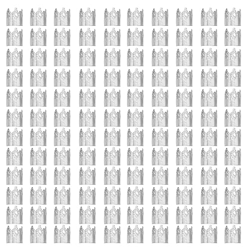 Cuentas de rastas, 120 piezas de joyería de corona plateada para el cabello para mujer, accesorios de trenzas, puños ajustables para el cabello,