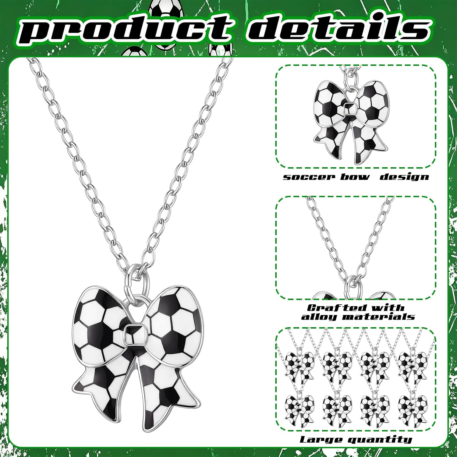 12 Set Sport Ball Bow Necklace Gifts for Team Women