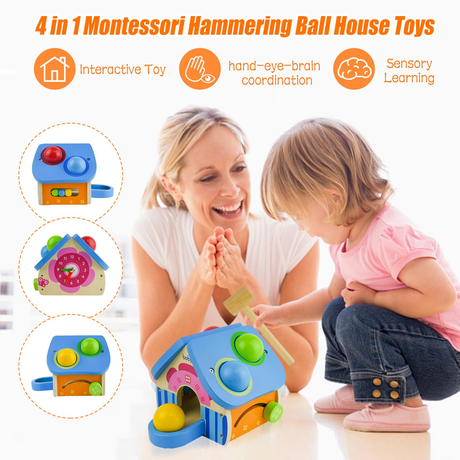 Jouets De Marteau Montessori Pour Enfants, 6 Pièces, Outil De