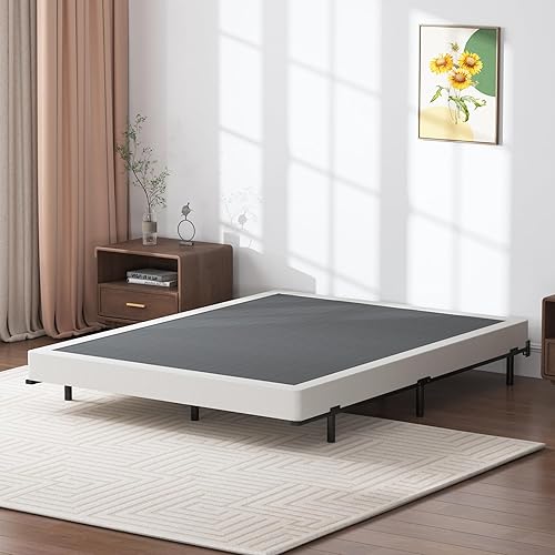 Vista 6 de Box Spring Full - Muelles de metal resistentes de perfil bajo de 3 pulgadas para cama matrimonial, base de colchón, fácil montaje, cubierta fácil