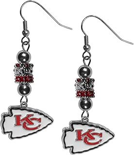 NFL Siskiyou Sports Womens Kansas City Chiefs Euro Bead Earrings One Size Team Color