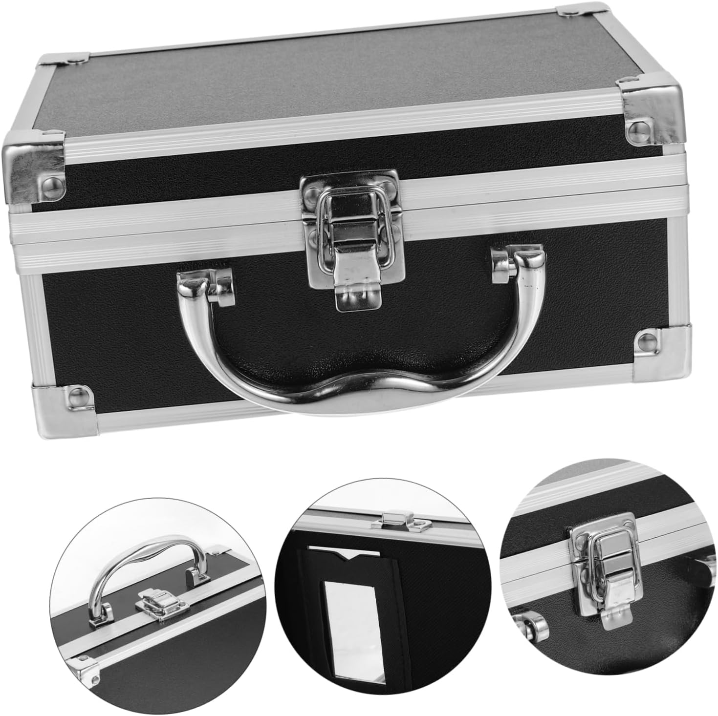 Aluminum Makeup Case Organizer Portable Tool Box Handle Waterproof Cosmetic Briefcase for Travel Adjustable Compartments for Makeup Artists and Enthusiasts