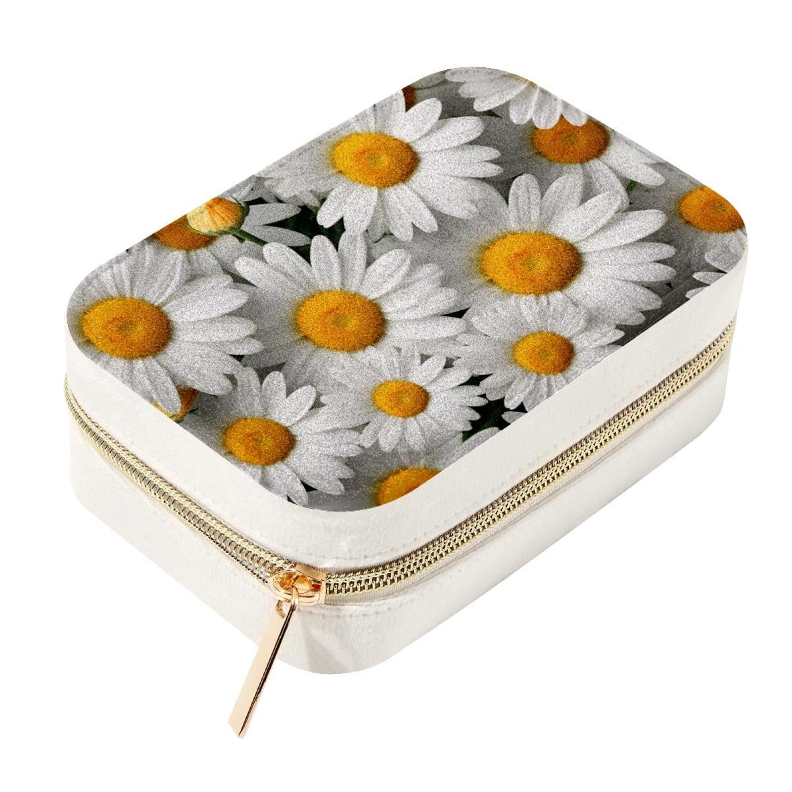 Boîte rangement velours Daisy anti-nœuds pour bijoux et bracelets à fermeture métal
