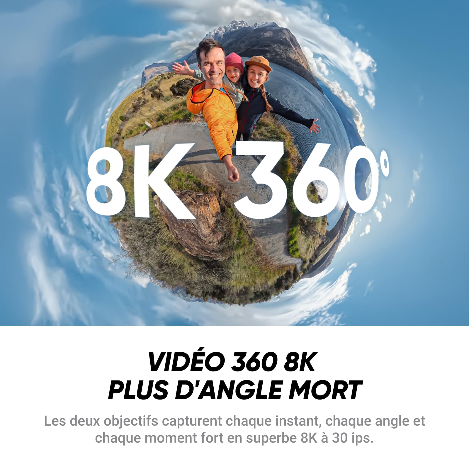 Insta360 X4 Air Pack démarrage Noir Graphite - Caméra 360 8K, Appareil Photo vidéo étanche léger 165g, Perche à Selfie Invisible, objectifs remplaçables, Pare-Vent, dashcam pour vlog, Moto