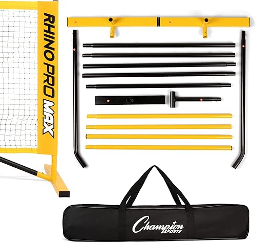 Miniatura 3 de Champion Sports Red deportiva ajustable: red deportiva portátil para voleibol, tenis, pickleball y bádminton, múltiples anchos Amarillo