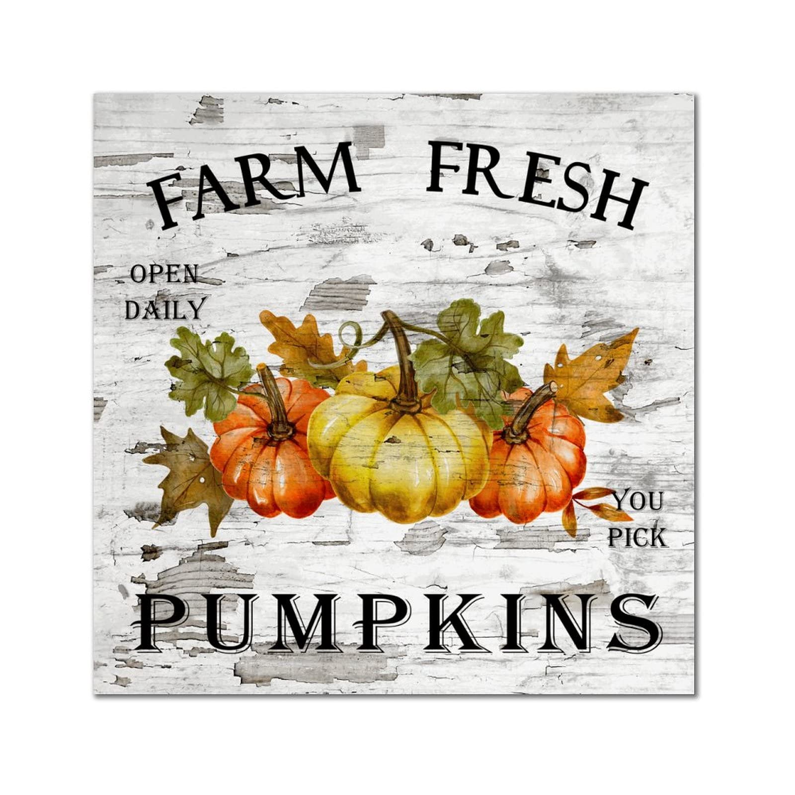 Plaque en bois Farm Fresh Pumpkin déco vintage maison et salon idée cadeau unique