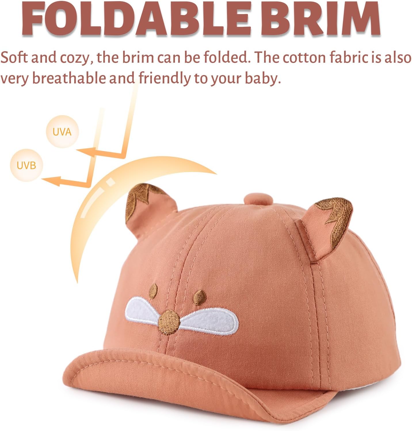 OMUKY Cotton Baby Toddler Hat Sun Protection Toddler Baseball Hat Infant Boys Girls Beach Cap Cute Baby Baseball Cap 3M-18M - Image 3