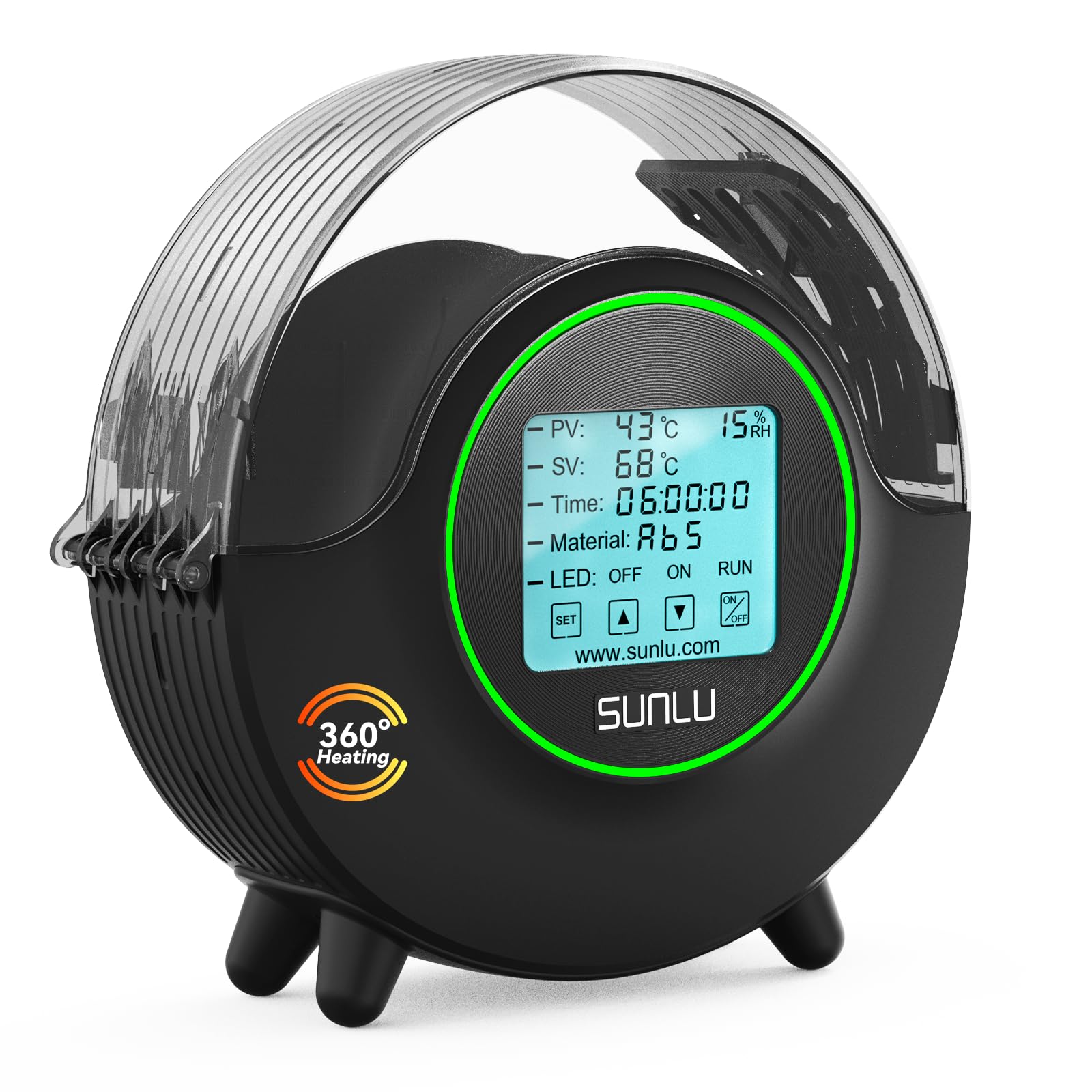 2024 Official SUNLU S2 Filament Dryer Box, Upgraded Filament Storage Dehydrator with 360° Heating Fan and 4.6'' Touch Sreen for PLA TPU PETG ABS Nylon PA Filaments