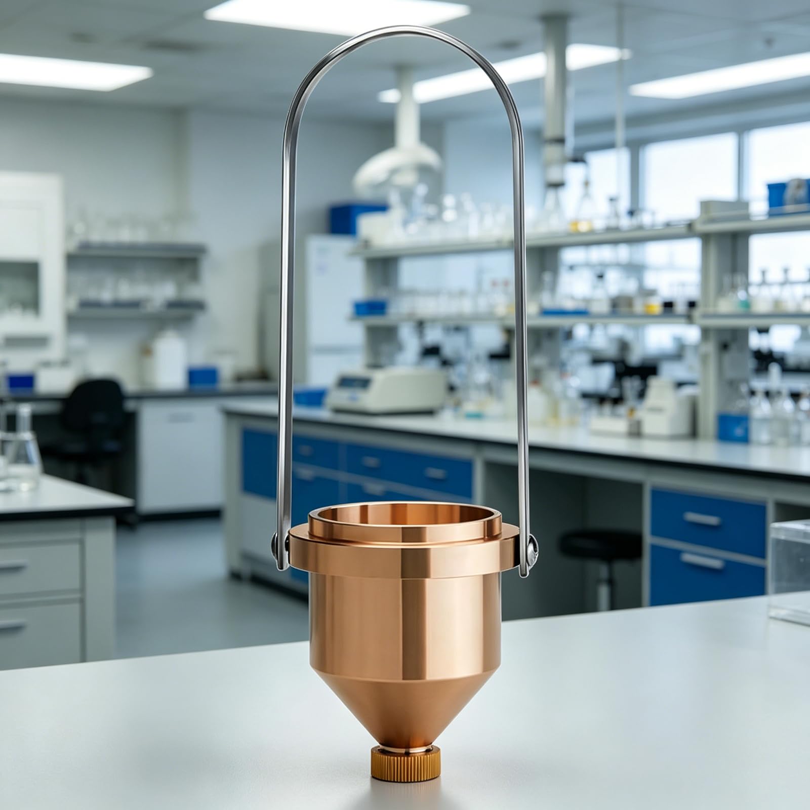 McbeAn Portable Copper Viscosity Cup, 0.4mm Orifice Liquid Flow Viscometer, 25-150s Outflow Time, 112~685cst Measuring Range, For Paint, Varnish, Lacquer