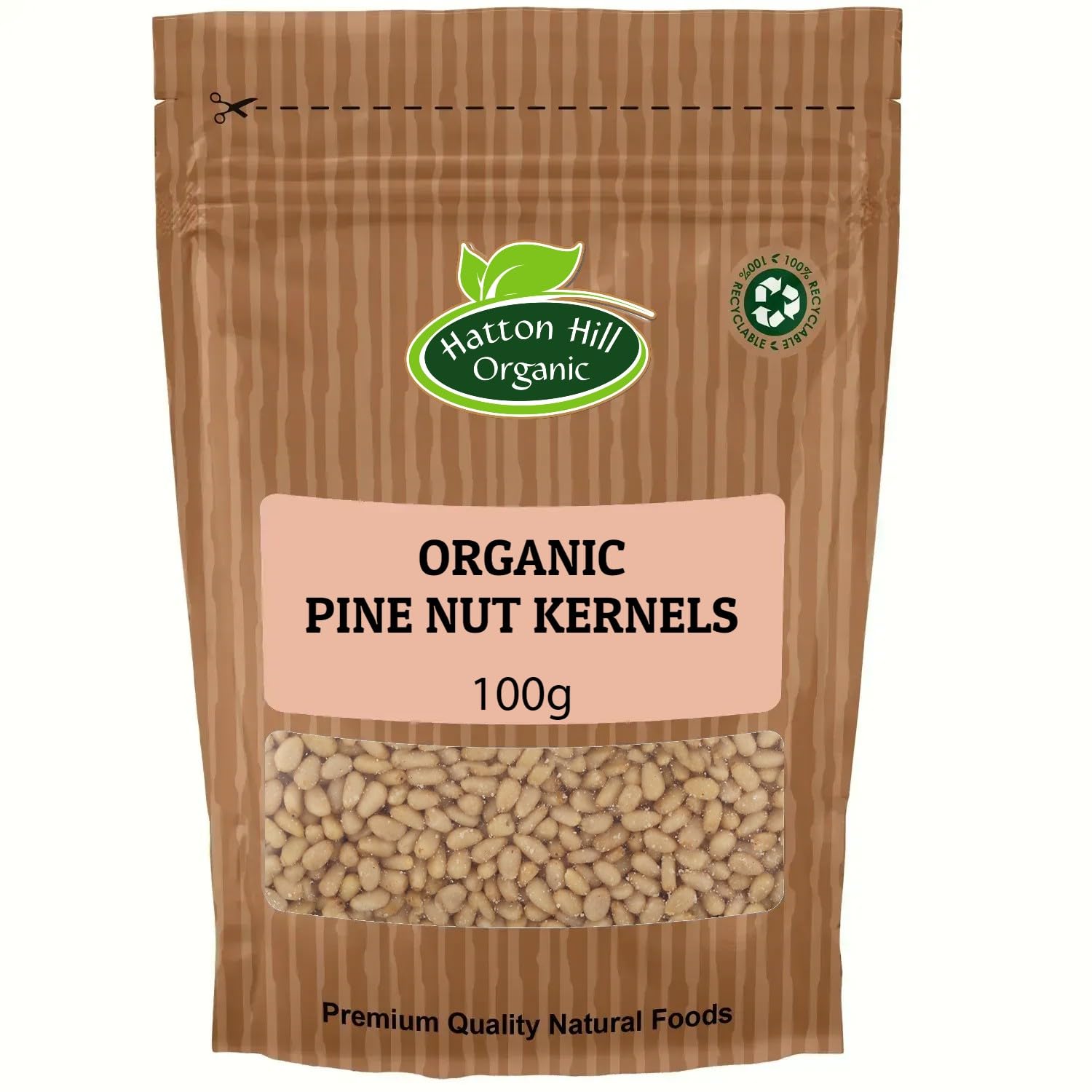 Organic Pine Nut Kernels 100g by Hatton Hill Organic | A Nutty, Nutrient-Packed Addition to Your Favourite Dishes