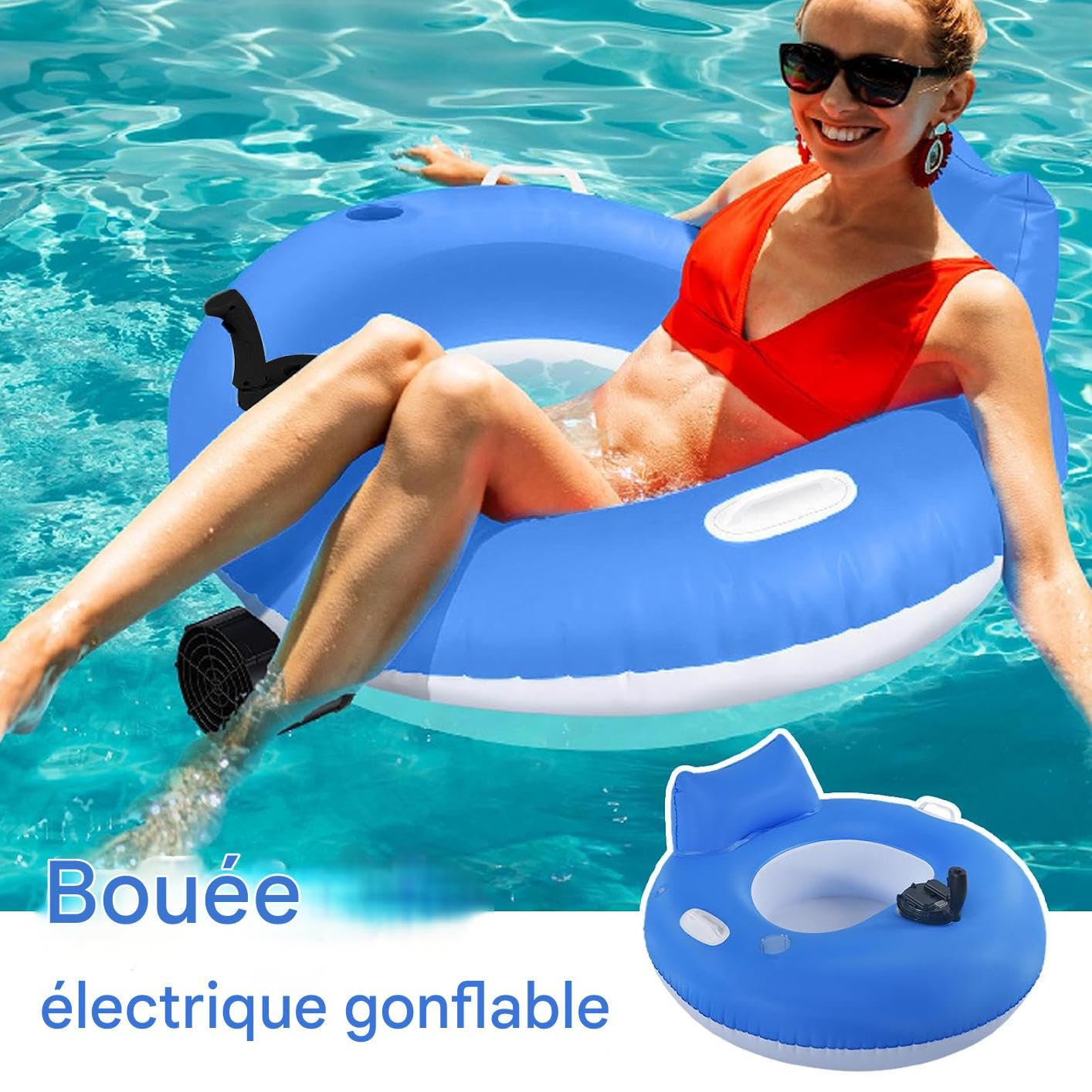 Sedia a sdraio galleggiante gonfiabile in stile lounge zattera elettrica | Tubo Galleggiante Acquatico Gonfiabile Per Lago, Stagno, Spiaggia, Fiume, Piscina, Estate