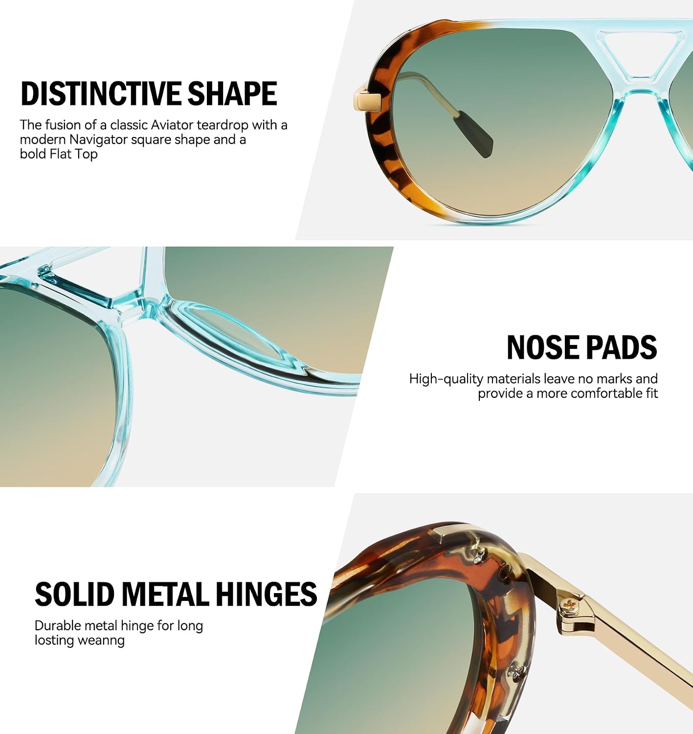 Trendy Oversized Aviator Sunglasses for Women Men image 4