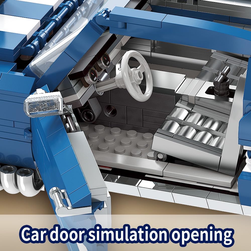 Sports GTRS Car Building Blocks Toys Boys or Adults Kits，1:10 MOC Building Set Raceing Car Model,Cars for Boys Age 14，Compatible with Lego(1680 Pcs)