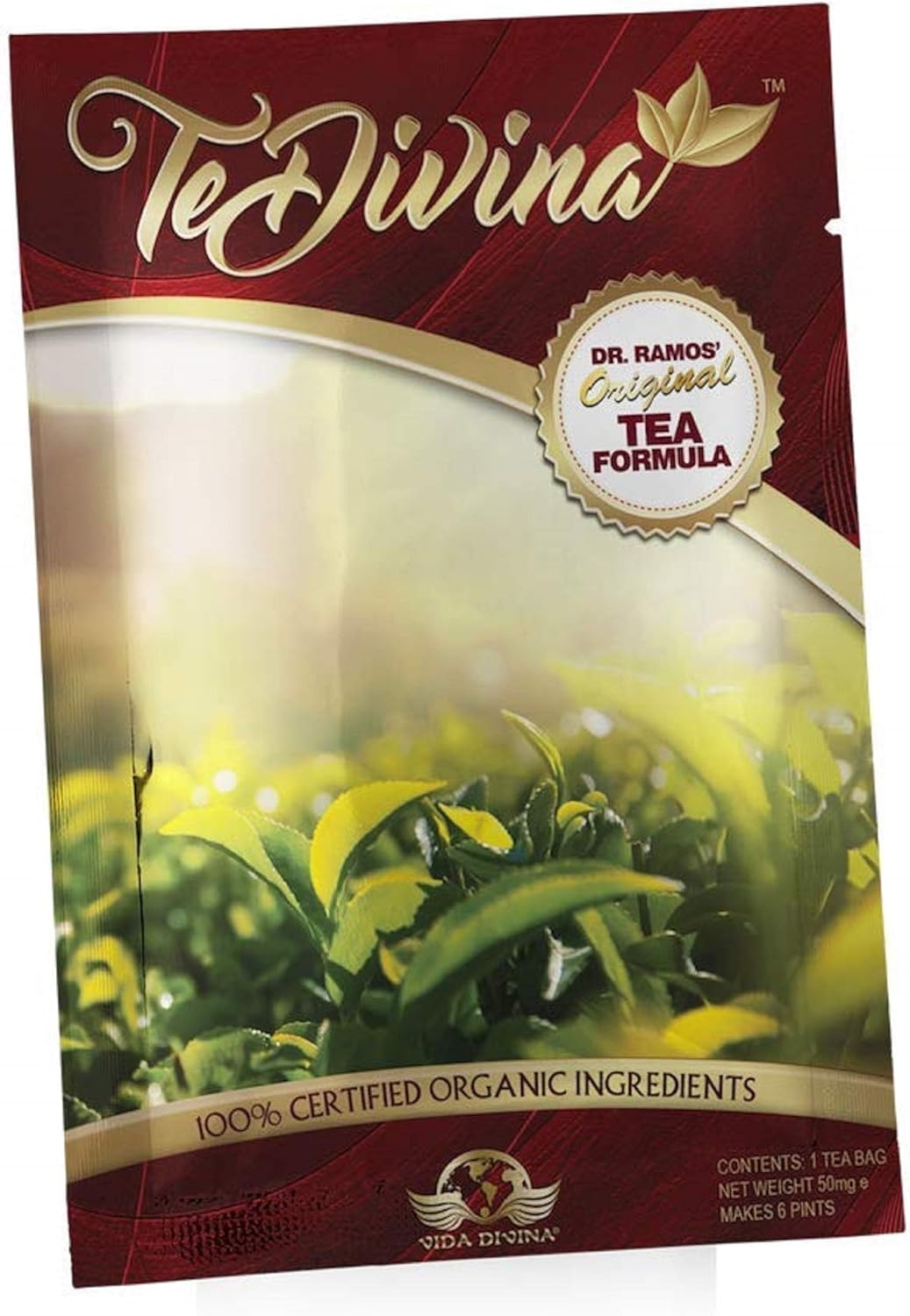 Te Divina | Té Detox Adelgazante durante 7 días | Té de hierbas para controlar el peso, limpiar la grasa del vientre y el colon | Alivio de la hinchazón, energía y digestión | Chaga Siberiana, Ganoderma, Manzanilla, Jengibre | Té Herbal Para Bajar de Peso 