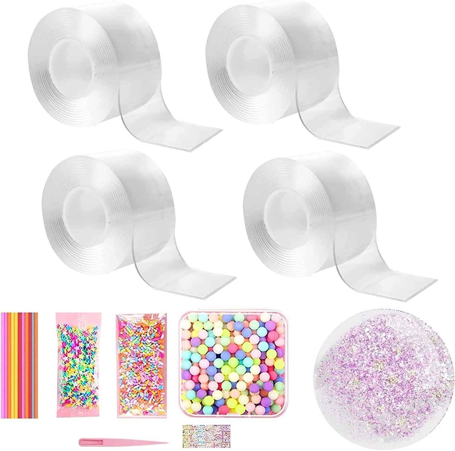 HOMEXO 4pcs Nano Tape Bubble Tapes, Nano Tape for Making