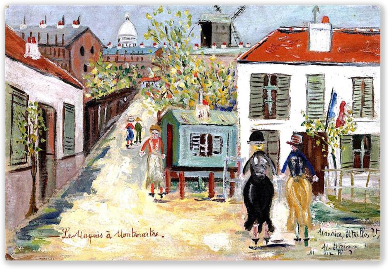 ユトリロ、モンマルトル、希少画集より、高級額付 ユトリロ、モンマルトル、希少画集より、高級額付 - メルカリ