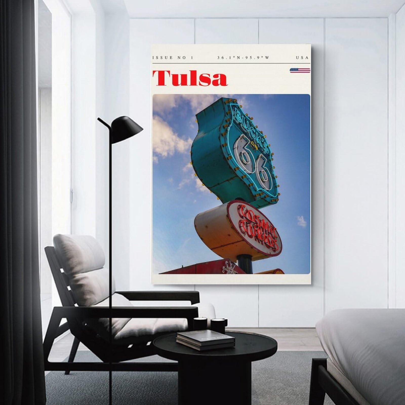 Junmoney Tulsa Oklahoma Travel Art Wall Picture Print 24x36inch(60x90cm), for Corridors, Hallways Or Apartment Entries, Wall Decor to Refresh Empty Corners