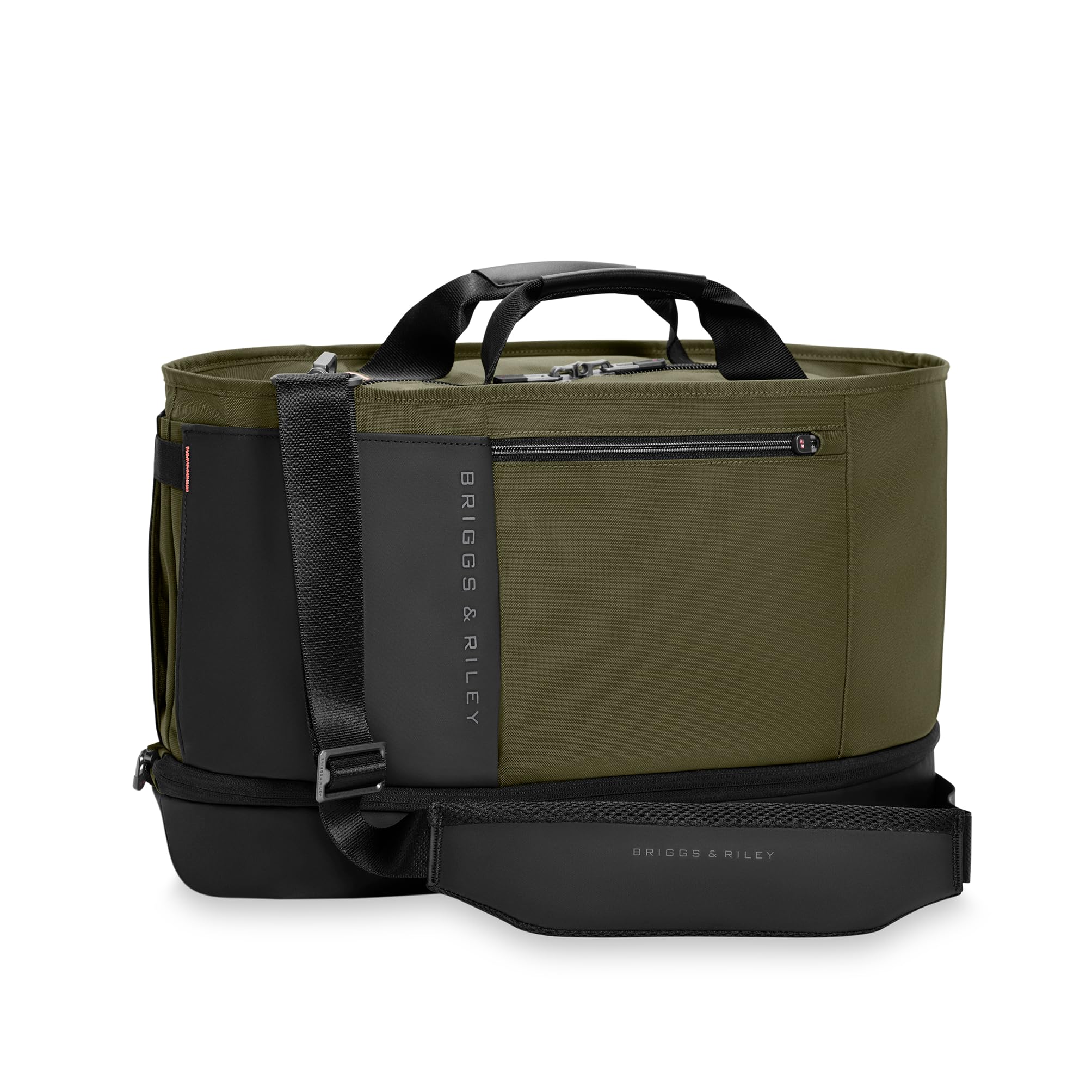Briggs & Riley Expandable Overnighter - Personal Item Travel Bag for Women & Men, Carry On Weekender Bag for Airplane, Overnight Duffle Style Luggage, Removable Shoulder Strap - ZDX Collection, Hunter
